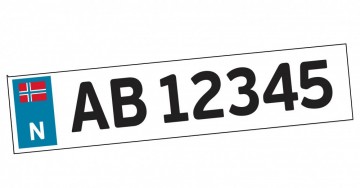 Skiltplate med registreringsnummer